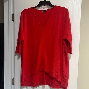 Jessica London Vibrant Red V-Neck Tunic